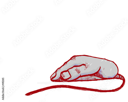 Slika na platnu computer hand (mouse in shape of hand)
