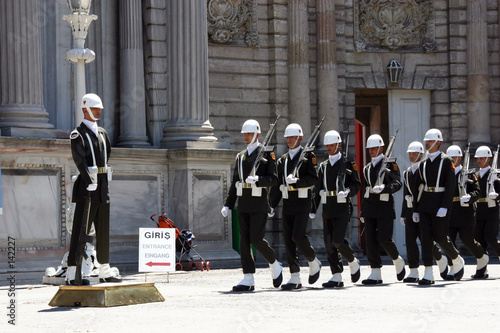 soldiers changing duty shift