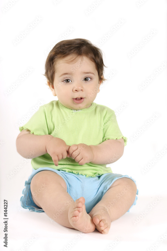 sitting baby in lime and aqua sitting baby in lime and aqua