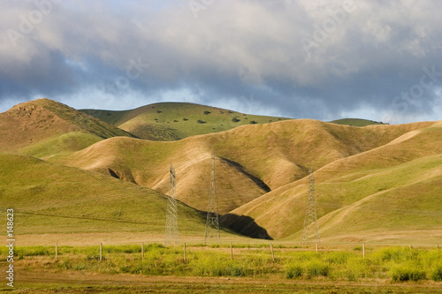 morning hills & power towers photo