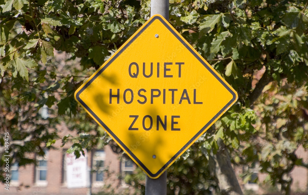 quiet hospital sign
