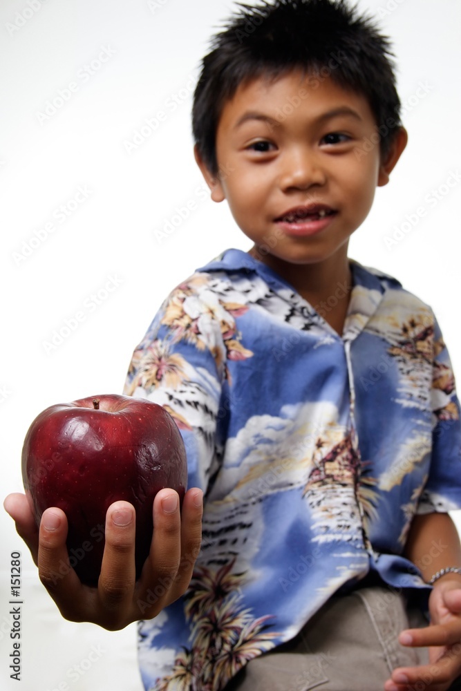 kid offering apple kid offering apple