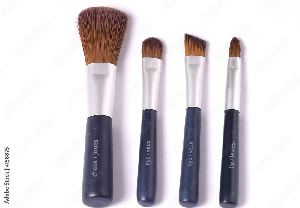 four beauty brushes