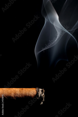 cigar smoking over black