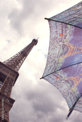eiffel tower in paris and umbrella
