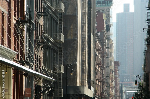 old buildings n fog