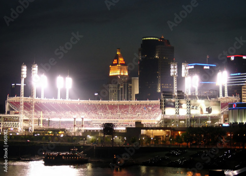 фотографія great american ballpark at night