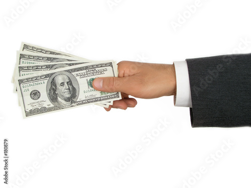 businessman’s hand holding money