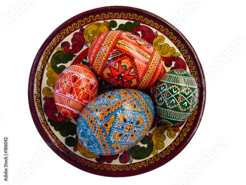 easter eggs on the tradional russian plate