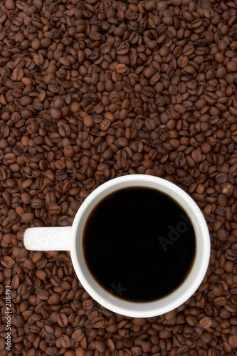 coffee beans and brewed