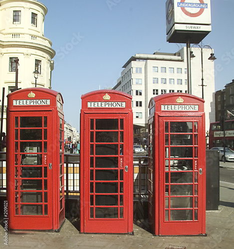 three british telephone boxes © Karen Struthers
