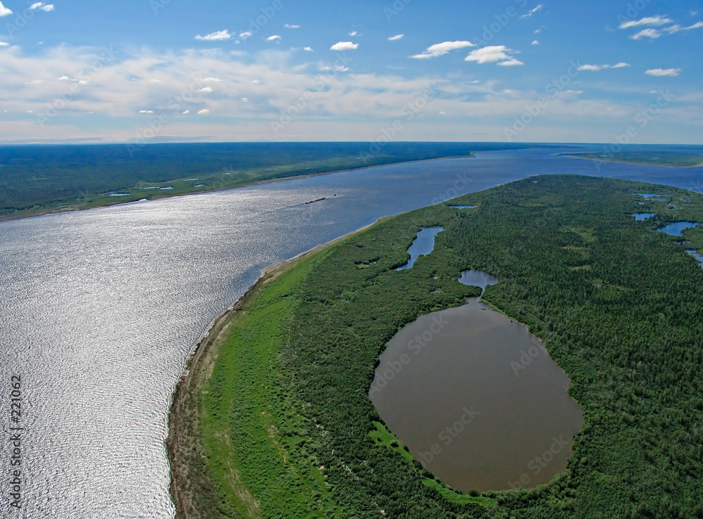 Ταπετσαρία yenisei river-aerial view