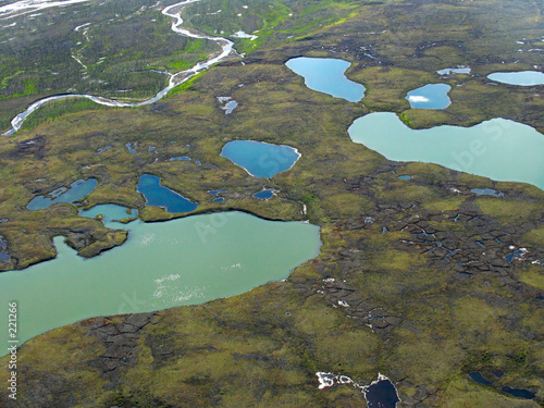 Canvas Print the view of tundra from a helicopter
