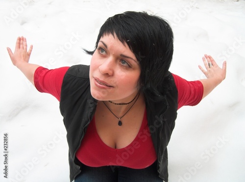 the girl on a snow