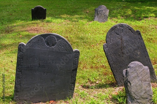 Canvas Print leaning burial markers