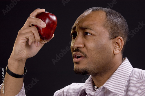 man and apple