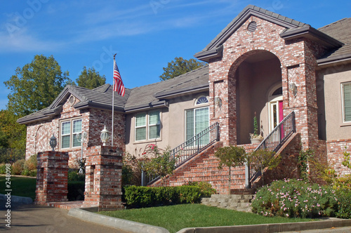 brick house in the suburbs