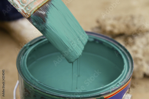 paint brush and paint can