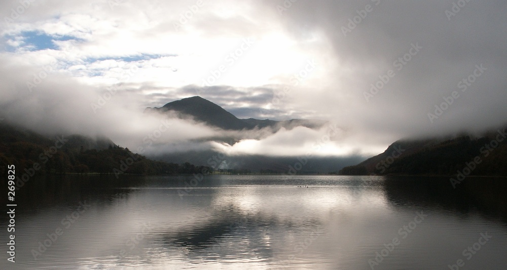misty lake