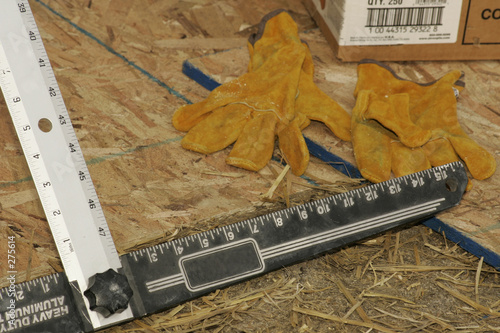 work gloves and t-square