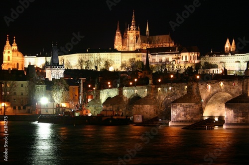 prague castle at night