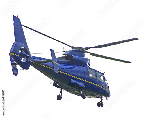 isolated blue helicopter