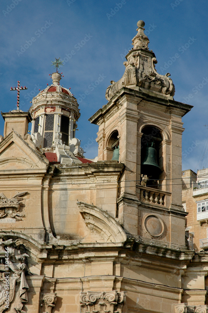bell tower on a church in malta