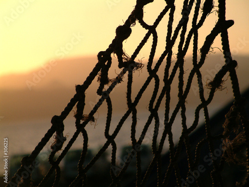 net at sunset
