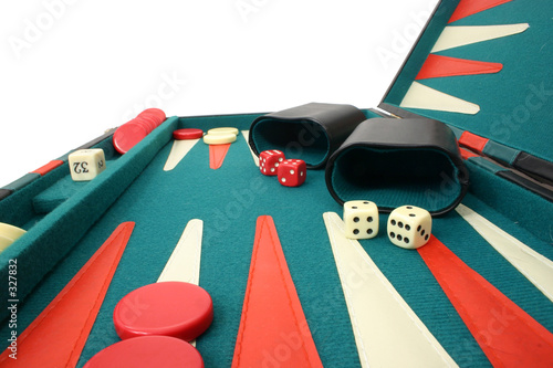 Fotobehang game of backgammon