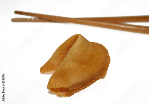 fortune cookie with chopsticks.
