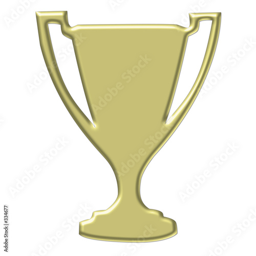gold trophy - clipart illustration