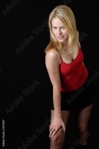 attractive woman in sexy red attire