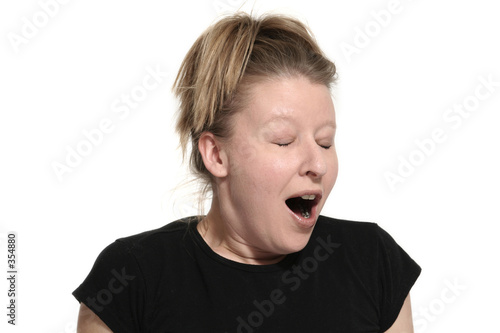 woman yawning