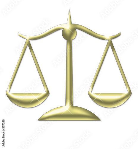 gold scales of justice 3d - 150 dpi