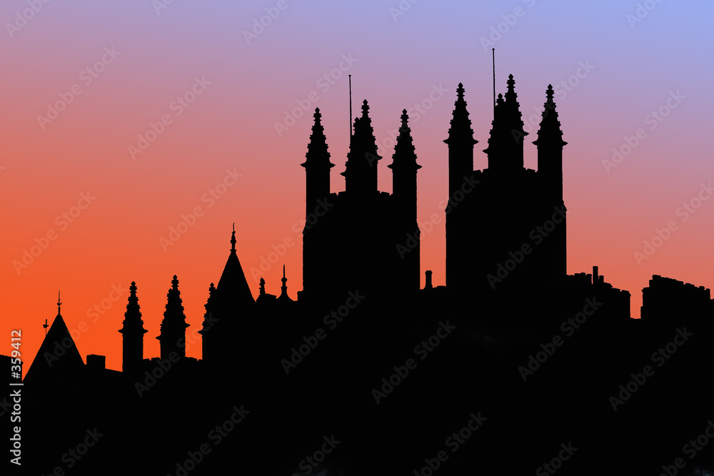 city silhouette at night (sunrise)