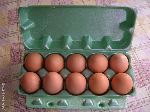 eggs in  plastic box photo