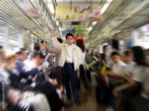 Photography young man in a subway