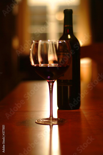 wine glass and bottle
