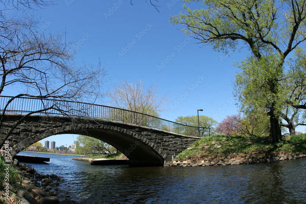 bridge in a park in boston