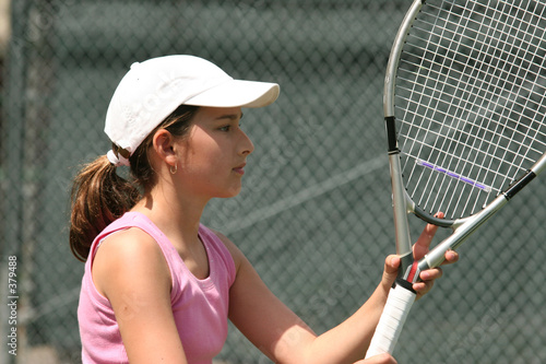 young girl playing tennis © Galina Barskaya
