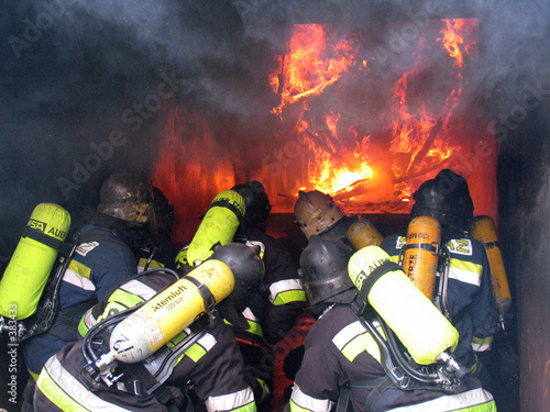 firefighters during their job. photo