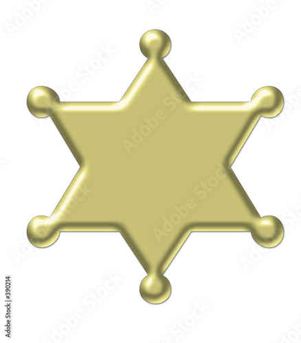 gold star - sheriff badge 3d