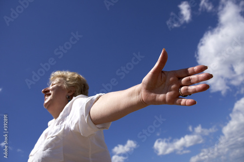 happy woman and sky photo