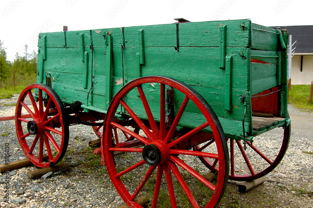 large wooden wagon