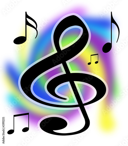 treble clef music notes illustration