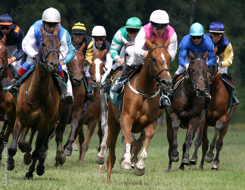 Fotografie, Tablou horse racing
