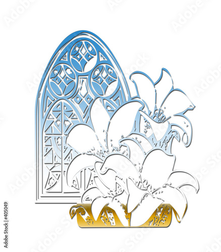 church window easter lillies