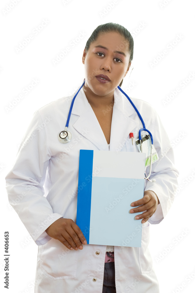 medical staff with brochure medical staff with brochure