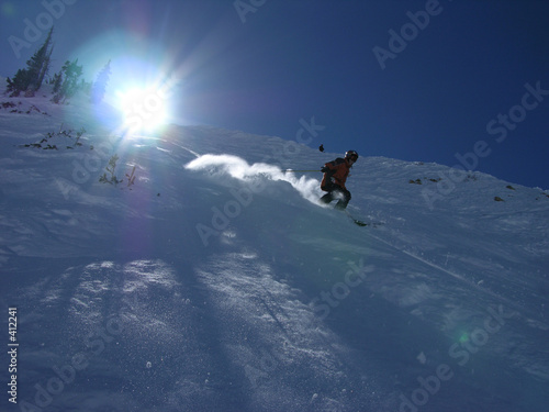 skiing down the hill