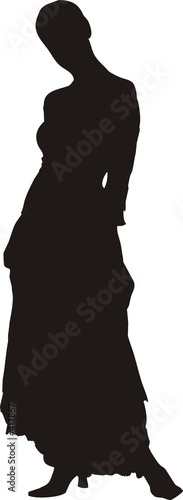 sexy woman in dress silhouette